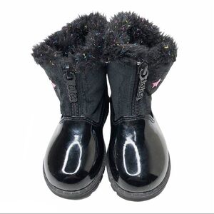 Totes Black Tinsel Faux Fur Boots